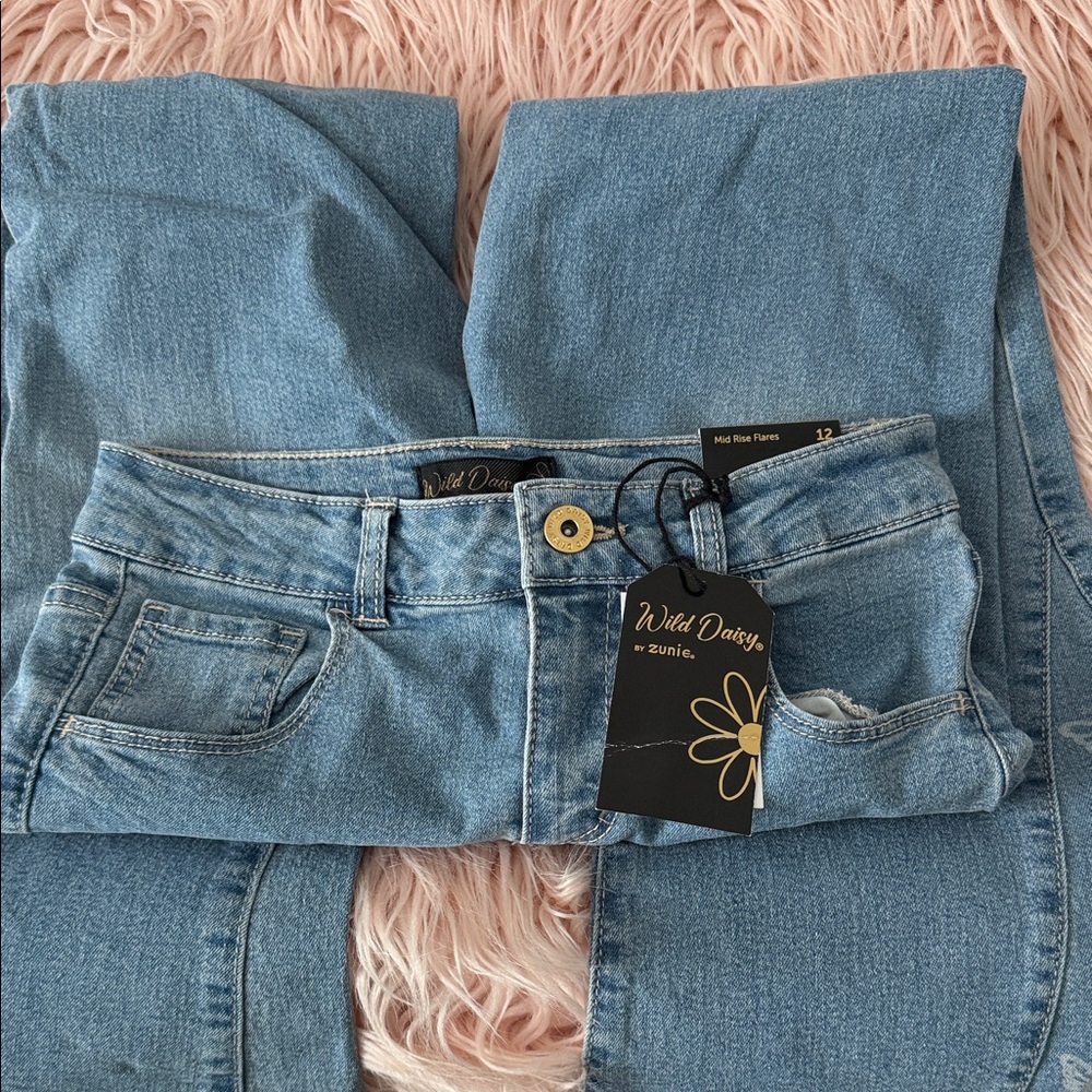 Girls Wild Daisy Mid Rise Flare jeans